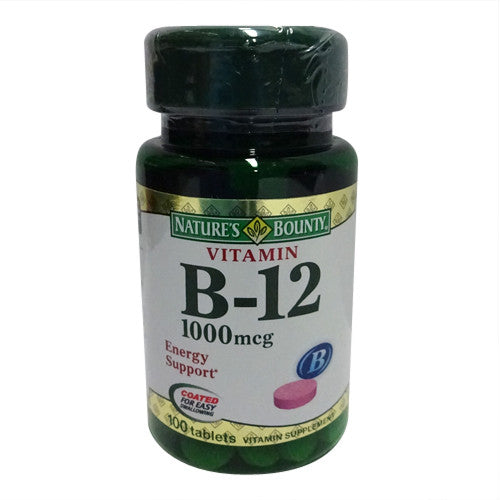 Vitamin B-12 1000 Mcg Tablets, By Natures Bounty - 100 Tablets